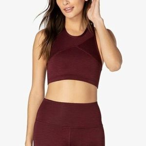 Beyond Yoga Out Of Line Racerback Bra Burgundy